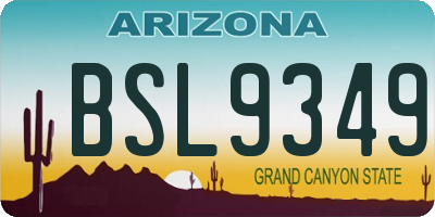 AZ license plate BSL9349