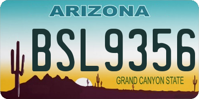 AZ license plate BSL9356