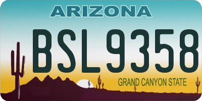 AZ license plate BSL9358