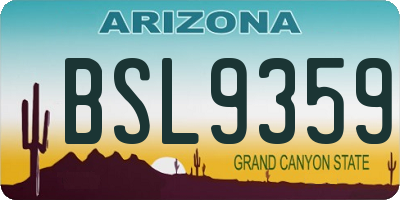 AZ license plate BSL9359