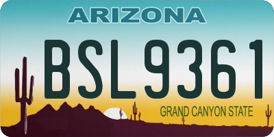 AZ license plate BSL9361