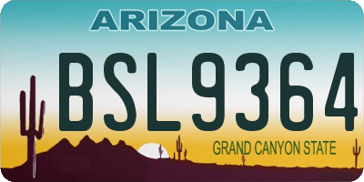 AZ license plate BSL9364