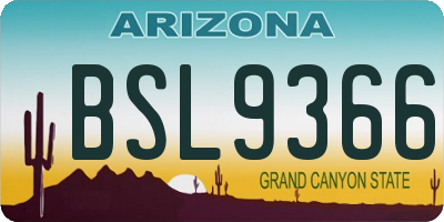 AZ license plate BSL9366