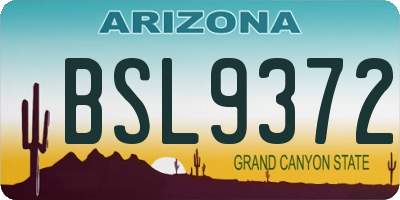 AZ license plate BSL9372