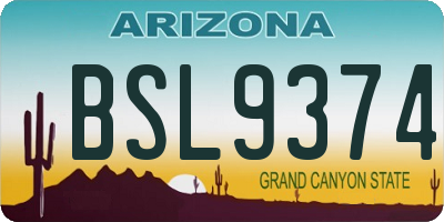 AZ license plate BSL9374