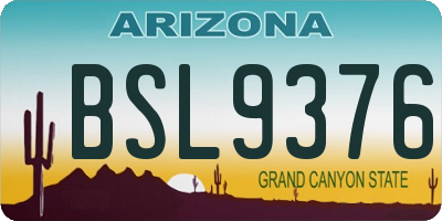 AZ license plate BSL9376