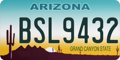 AZ license plate BSL9432