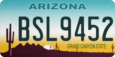 AZ license plate BSL9452
