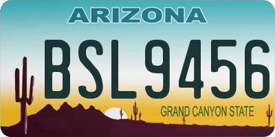 AZ license plate BSL9456