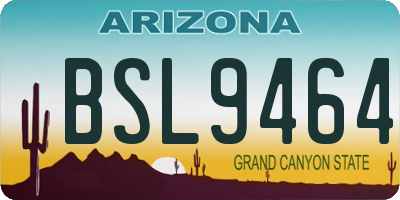 AZ license plate BSL9464