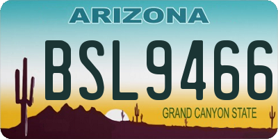 AZ license plate BSL9466