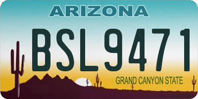 AZ license plate BSL9471