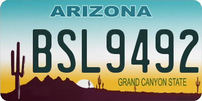 AZ license plate BSL9492