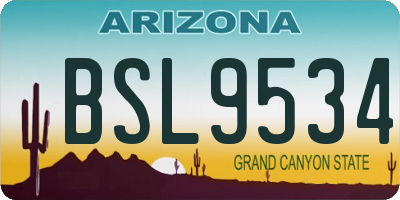 AZ license plate BSL9534