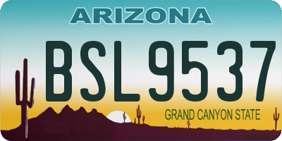 AZ license plate BSL9537