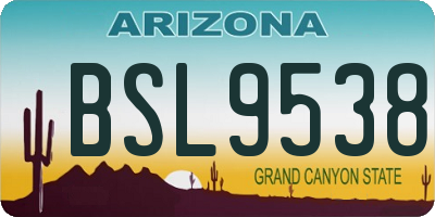 AZ license plate BSL9538