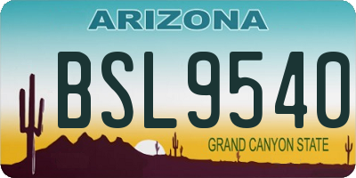 AZ license plate BSL9540