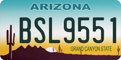AZ license plate BSL9551
