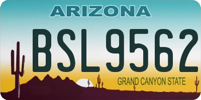 AZ license plate BSL9562