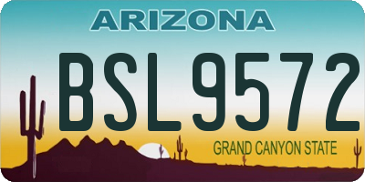 AZ license plate BSL9572