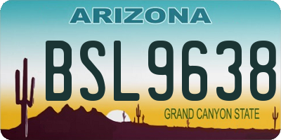 AZ license plate BSL9638