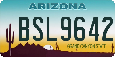 AZ license plate BSL9642