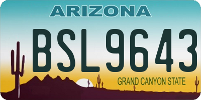 AZ license plate BSL9643