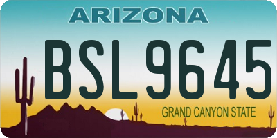 AZ license plate BSL9645