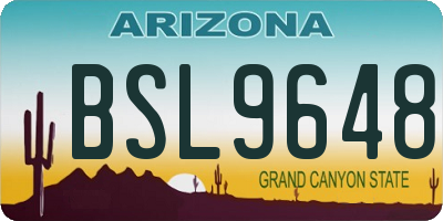 AZ license plate BSL9648