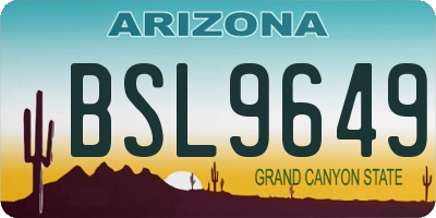 AZ license plate BSL9649