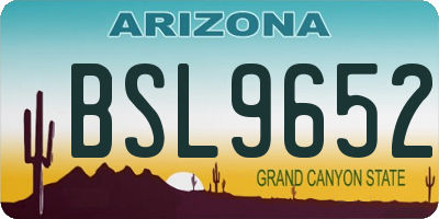 AZ license plate BSL9652