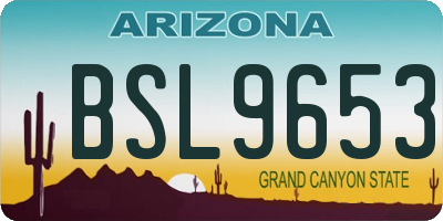 AZ license plate BSL9653