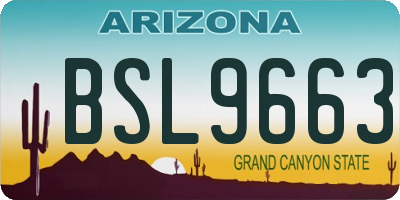 AZ license plate BSL9663