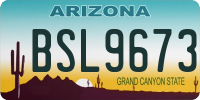 AZ license plate BSL9673