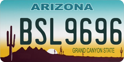AZ license plate BSL9696