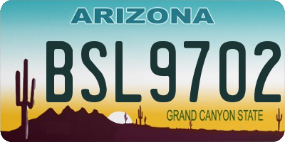 AZ license plate BSL9702