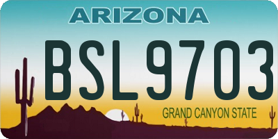 AZ license plate BSL9703