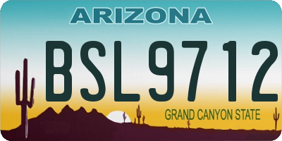 AZ license plate BSL9712