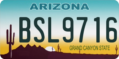 AZ license plate BSL9716