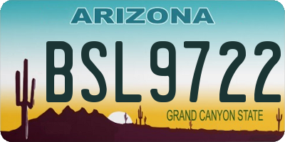 AZ license plate BSL9722