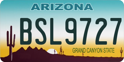 AZ license plate BSL9727