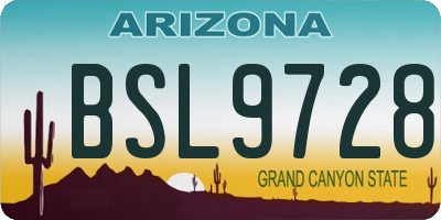 AZ license plate BSL9728