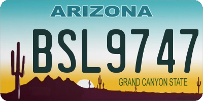 AZ license plate BSL9747