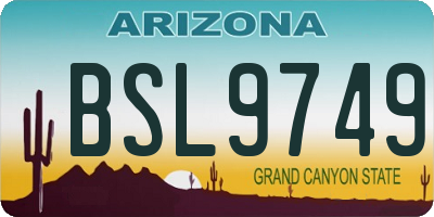 AZ license plate BSL9749