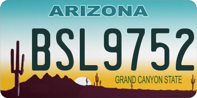 AZ license plate BSL9752