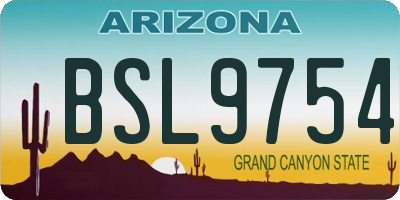 AZ license plate BSL9754