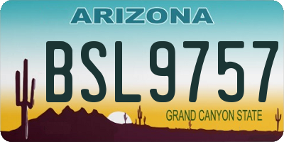 AZ license plate BSL9757