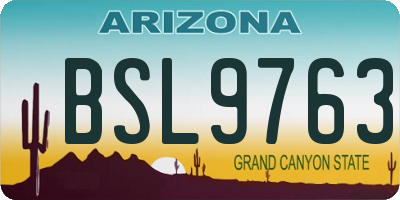 AZ license plate BSL9763