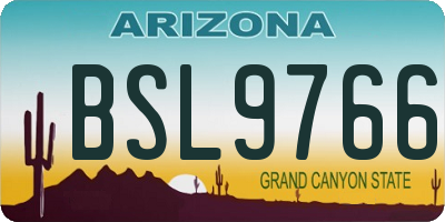 AZ license plate BSL9766