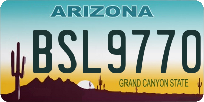 AZ license plate BSL9770